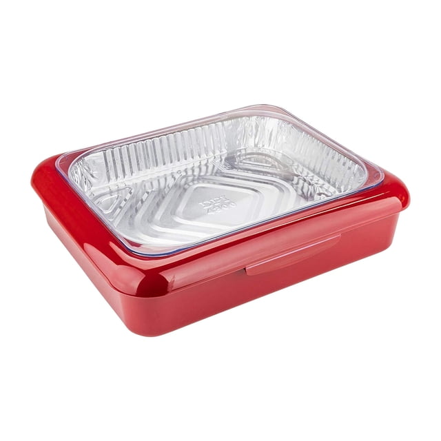 Large Aluminum Foil Trays with Removable Riser, Reusable Insulated Tinfoil Pans for Picnics, Catering, Party Food Storage, Dishwasher-Safe and Stackable