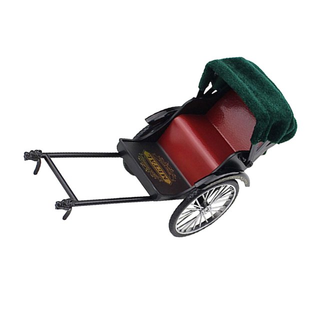 Jouet Simulation de Haute Qualité Rickshaw 1/12 Outils Décoration Jouet en Métal Rangement Course Modèle Voiture Décoration Fille Rouge