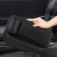 thumbnail image 3 of Car Seat Filler Storage Box Leather Auto Center Console Organizer with Cup Holder Left Side, 3 of 8