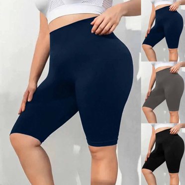 QATAINLAV Workout Biker Shorts for Women Plus Size High Waisted Tummy Control Volleyball Shorts Stretch Hip Lifting Yoga Leggings with Pockets Gray XXL Lightening Sales
