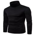 thumbnail image 3 of Chandail à Col Roulé pour Homme, Décontracté, Basique, Coupe Ajustée, Léger, Manches Longues, T-Shirt, Gris Foncé, TTG, 3 of 5