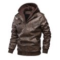 thumbnail image 2 of Men's Casual Motorcycle Clothes Quilted Warm Jacket Thickened Detachable Hooded Plus Size Jacket, 2 of 9