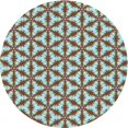 thumbnail image 1 of Ahgly Company Tapis Rond Lavable en Machine Intérieur Transitionnel Bleu Tiffany, 3 Pieds Rond, 1 of 7