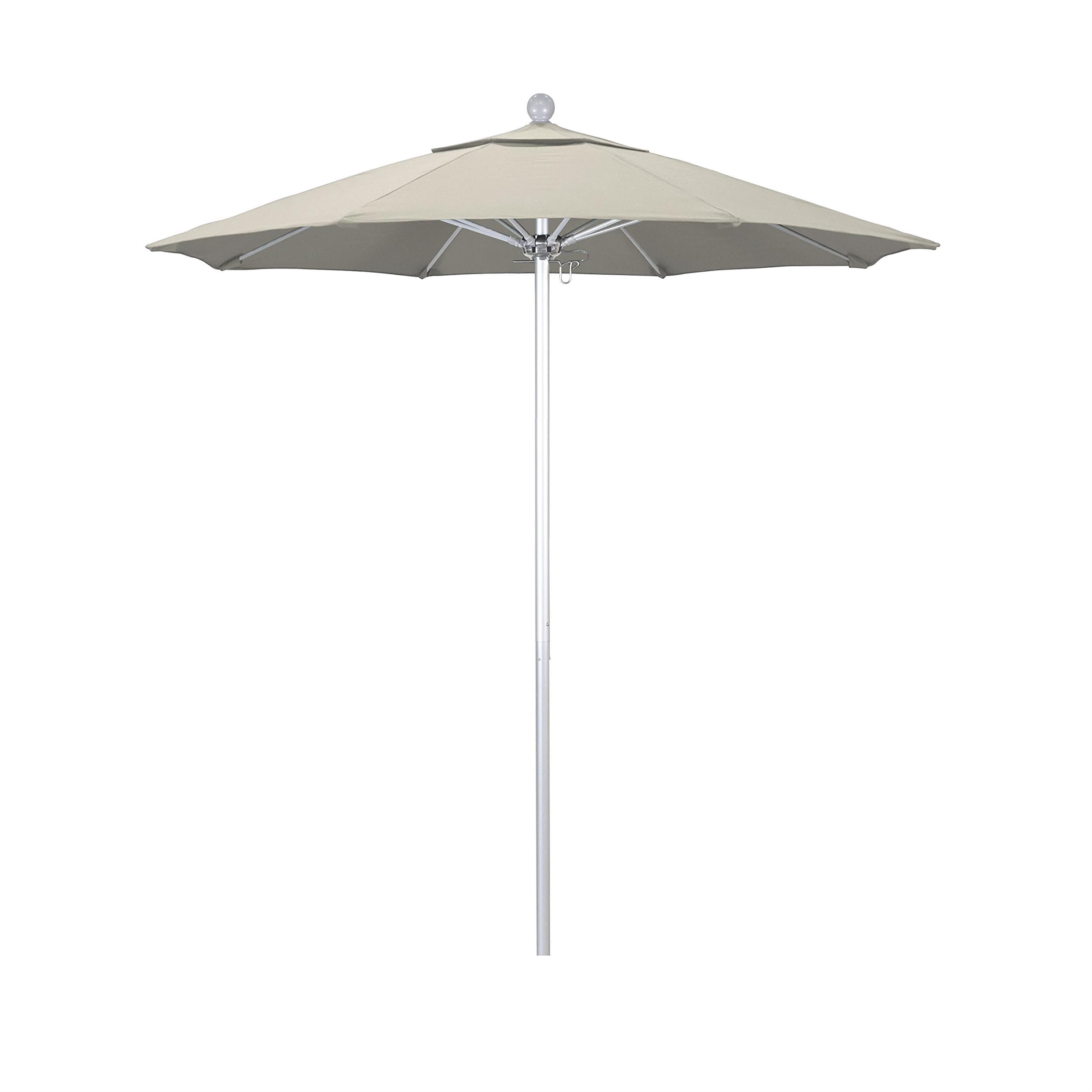 California Umbrella Venture 7.5' Silver Market Umbrella in Red