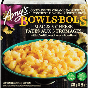 Amy's Kitchen Mac & Cheese with Cauliflower Bowl, Mac & 3 Cheese with Cauliflower Bowl