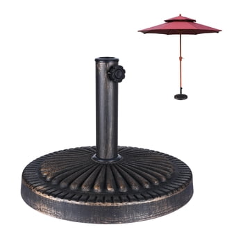 18inch 26.5Lbs Heavy Duty Patio Umbrella Base, Umbrella Stand Holder with Adjustable Hole for Outdoor Beach Garden, Fits Poles 1.49in to 1.9in Diameter