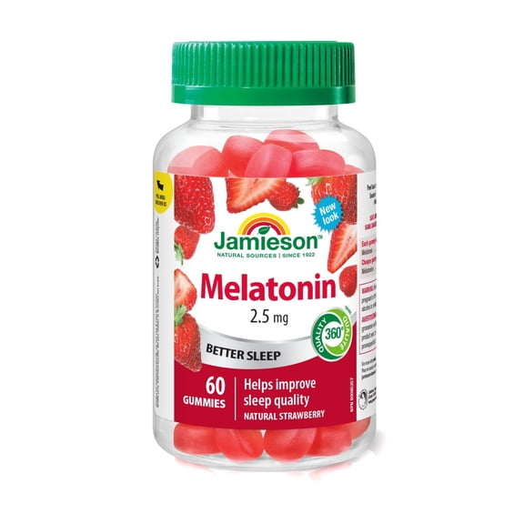 Jamieson Melatonin Gummies 2.5 mg Strawberry Flavour