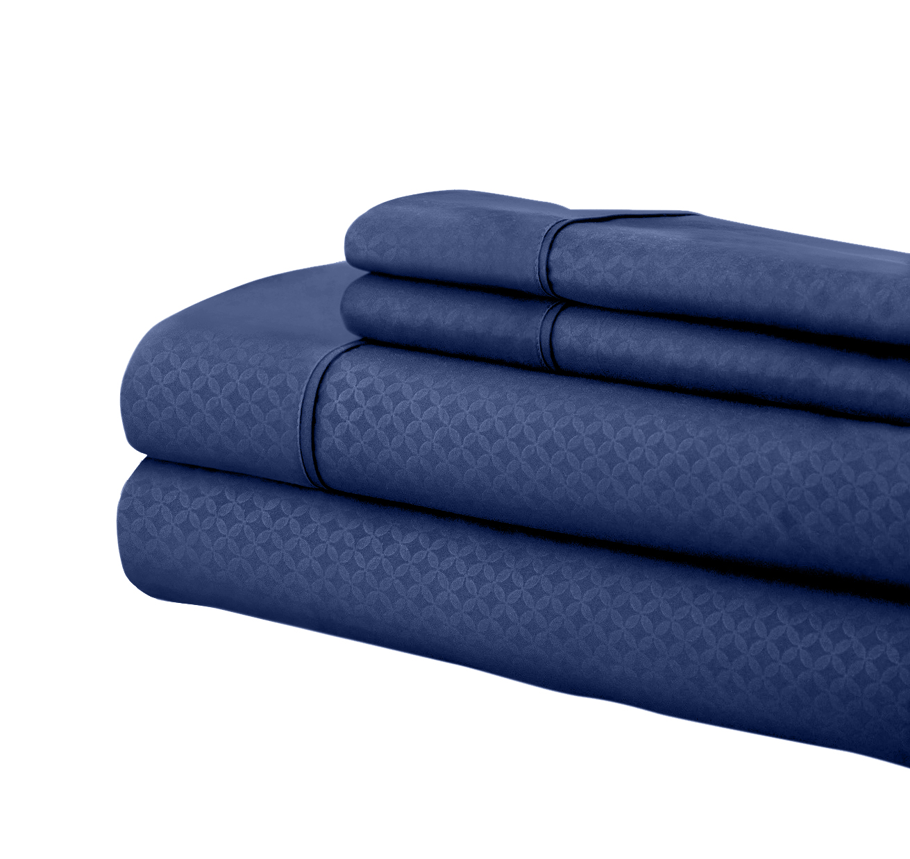 Martha Collection 1800 Series Embossed Deep Pocket Sheet Set - Super Soft & Wrinkle Free - Luxurious Bed Sheets Set (Queen, Navy)