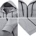 thumbnail image 4 of Men Hoodie  Long Sleeve Hooded Solid Fall Zip-up Sweatshirt Jacket for Cual Daily, 4 of 5