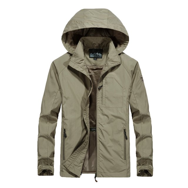 Windproof Jacket men Fashion Zipper Casual Windproof Waterproof Loose Outwear Jacket Coat