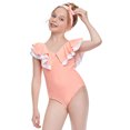 thumbnail image 1 of HAWEE Girls One Pieces Swimsuit Cute Swimwear Bathing Suits Ruffle Swimsuit Floral Swimwear, 1 of 4