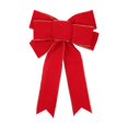 thumbnail image 1 of Christmas Bow Decoration, Red Flocking Multi-Ear Bow, Overlock Holiday Bow for Christmas Tree, Wreath, Gift Box, Window, Wall, and Lamp Decoration, 1 of 6