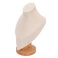 thumbnail image 3 of Necklace Display Holder, Multipurpose Scratch Resistance Wood Stable Base Elegant Jewelry Bust Stand  For Home For Trade Show Beige, 3 of 8