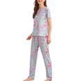 thumbnail image 2 of Innerwin Pajamas Set Plaid Printed Ladies Sleepwear Home Color Block Basic Nightwear Powder During L, 2 of 4