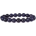 thumbnail image 1 of Angelstones Bracelet Extensible à Perles Rondes de 10 mm en Pierre Dorée Bleue Synthétique 6,5 Pouces Unisexe, 1 of 2