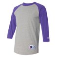 thumbnail image 1 of Champion T-Shirt de Baseball Raglan pour Homme, m, Gris Oxford/violet, 1 of 3