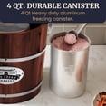 thumbnail image 4 of Elite Gourmet EIM418 Old Fashioned 4 Quart Vintage Walnut Wood Bucket, Electric Ice Cream Maker Machine, Uses Ice and Rock Salt Churns Ice Cream in M, 4 of 8