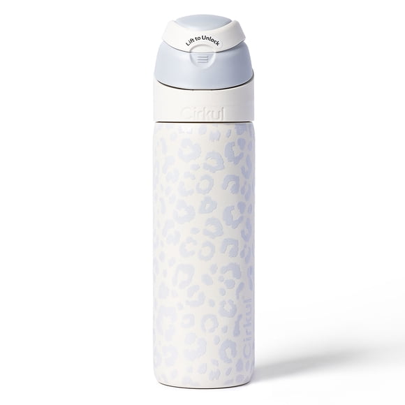 Bouteille Cirkul® StrawSip™ Flip de 768 ml, motif léopard de luxe (léopard blanc)