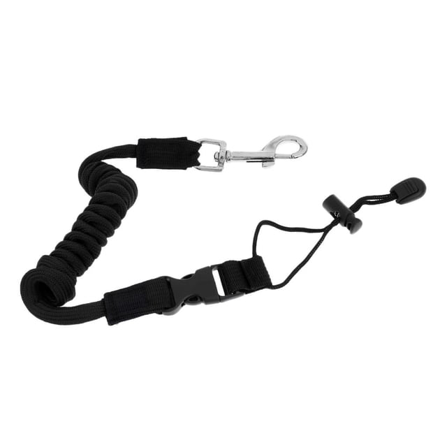 jinwen Rod Pole Leash Lanyard Coiled Cord Tether for Kayaking Paddle Leash Black