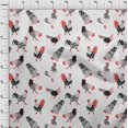 thumbnail image 4 of oneOone Silk Tabby White Fabric Rooster Cock Sewing Material Print Fabric By The Yard 42 Inch Wide, 4 of 4