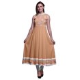thumbnail image 1 of Bimba Robe Anarkali Fleurie Pêche Pâle pour Femmes Kurti Imprimé Ethnique Indien Longue Kurta Robe de Soirée Grande, 1 of 6