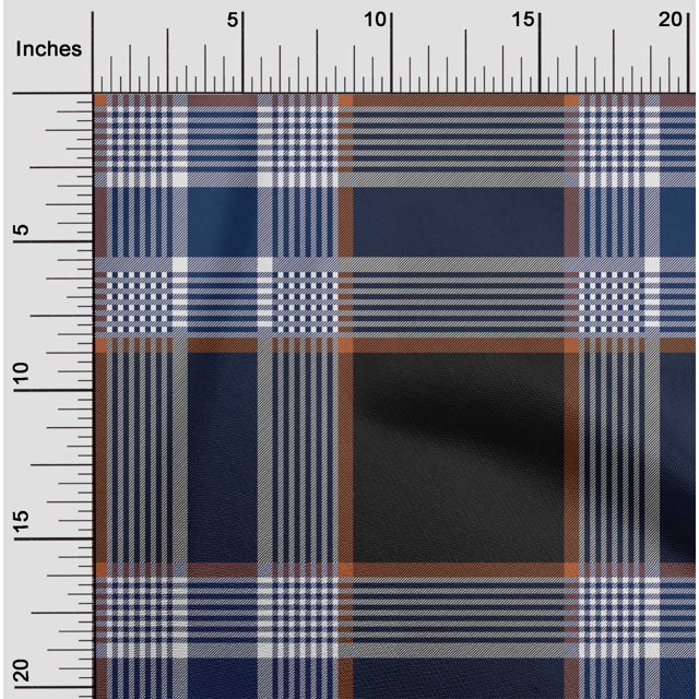 oneOone Silk Tabby Fabric Tartan Check Print Fabric BTY 42 Inch Wide