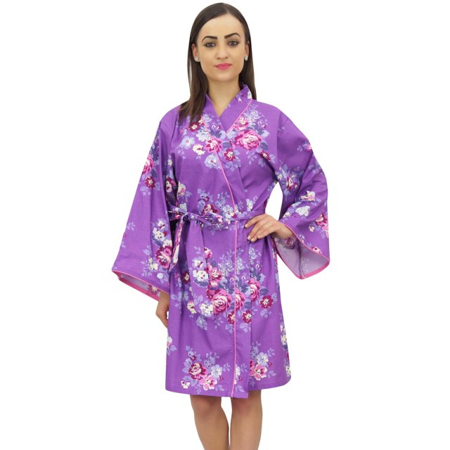 Bimba Kimono Court à Imprimé Floral pour Femme, Robe de Mariée, Couvre-Maillot, Wrap-10