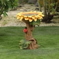 thumbnail image 1 of DPTALR Beautiful Sunflower Bird Bath Brown Pedestal For Outdoor, 1 of 9
