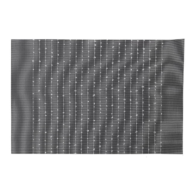 Napperon en Vinyle et Coton à Rayures Fines Gris - Ensemble de 12 Présentant un Napperon Rectangulaire Gris en Vinyle et Coton avec Motif de Tapisserie à Rayures Verticales, Idéal pour Protéger les tables de Salle à Manger et Ajouter de la texture aux Linges de table, Facile à Nettoyer à Pois et Convient aux Ensembles de table Décontractés Ou Formels.