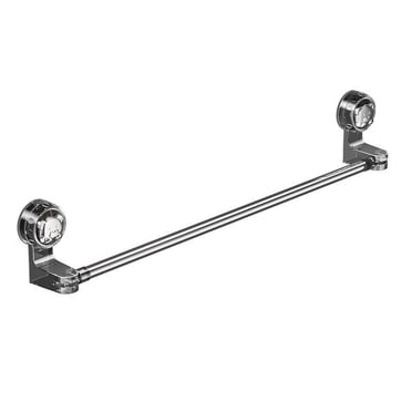 Lksixu Suction Cup Towel Bar, Removeable Vacuum Suction Stainless Steel Towel Holder, 26"-51" Extendable Heavy Duty Towel Rack Shower Door Adhesive Towel Rod Bath Accessories for Bathroom Kitchen