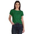 thumbnail image 1 of Inkmeso T-shirt Court d'Été à Nœud Torsadé à l'Avant pour Femmes à Manches Courtes, 1 of 8