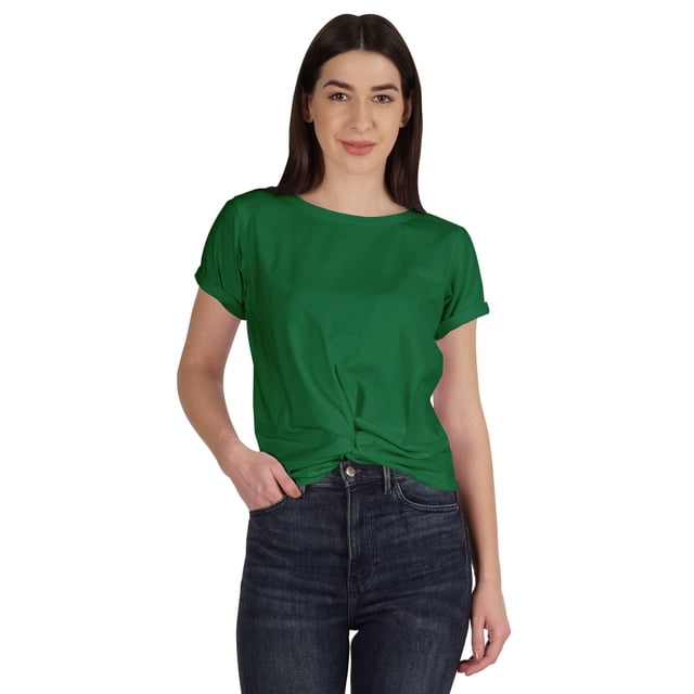 Inkmeso T-shirt Court d'Été à Nœud Torsadé à l'Avant pour Femmes à Manches Courtes