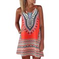 thumbnail image 1 of Fridja Robe d'Été pour Femmes à Imprimé, à Blocs de Couleur, Sans Manches, Mini Robe Soleil, Robe à Bretelles, 1 of 5