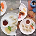 thumbnail image 4 of 1Pc Ceramic Food Plate Simple Food Serving Dish Dumpling Storage Plate (White), 4 of 8