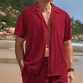 thumbnail image 1 of EOYWHK Mens Short Sleeve Shirt Lightweight Button Down Cardigan Solid Color Summer Hawaiian Shirt with Pockets, 1 of 6