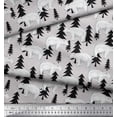 thumbnail image 3 of Soimoi Gray Heavy Satin Fabric Bear Tree Print Fabric by the Yard 56 Inch Wide, 3 of 3