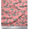 thumbnail image 1 of Soimoi Poly Georgette Fabric Leaves & Rose Floral Print Sewing Fabric Yard 52 Inch Wide, 1 of 3