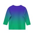 thumbnail image 4 of 2025 T-Shirts Décontractés pour Filles à Manches 3/4 Col Rond Hauts d'Été T-Shirts Unis Blouses d'Automne Chandails à Enfiler Hauts Vert, 4 of 6