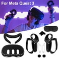 thumbnail image 3 of VR Silicone Cover Accessories for Meta Quest 3,10-in-1 Set Protective VR Shell Cover for Quest 3, Face Cover Pad with Lens Cap, Controller Grip Cover with Battery Opening and Rocker Cap, 3 of 6
