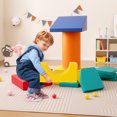thumbnail image 2 of Gymax 10 Pieces Foam Climbing Blocks Set w/ PU Leather Surface for 1-3 Years Old, 2 of 10