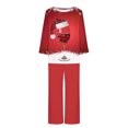 thumbnail image 3 of Pisexur Pyjamas de Noël pour Femmes Ensemble Deux Pièces Tendance Vacances Verres à Vin Rouge Imprimé Pjs Décontractés Manches Longues Col Rond Hauts Pantalons de Pyjama Vêtements de Nuit, 3 of 3