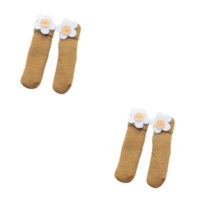 Transemion 24 Pcs Housse de Pied de Meuble Durable Protection de Sol Premium Chaussettes Tricotées style 4 2Set