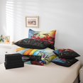 thumbnail image 4 of Honey Bee Comforter Set King,Red Poppy Flowers Rustic Garden Botanical Bedding Set,Artistic Stained Glass Style Patchwork Bed Set 7 Pieces(Comforter+Fitted+Flat Sheet+Pillowcase+Pillow Cover), 4 of 5