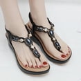 thumbnail image 1 of RKSTN Sandals for Women Ladies Sandals Rhinestone Buckle Style Wedge Heel Large Size Flip Flop Sandals Soft Comfortable Sandals, 1 of 5