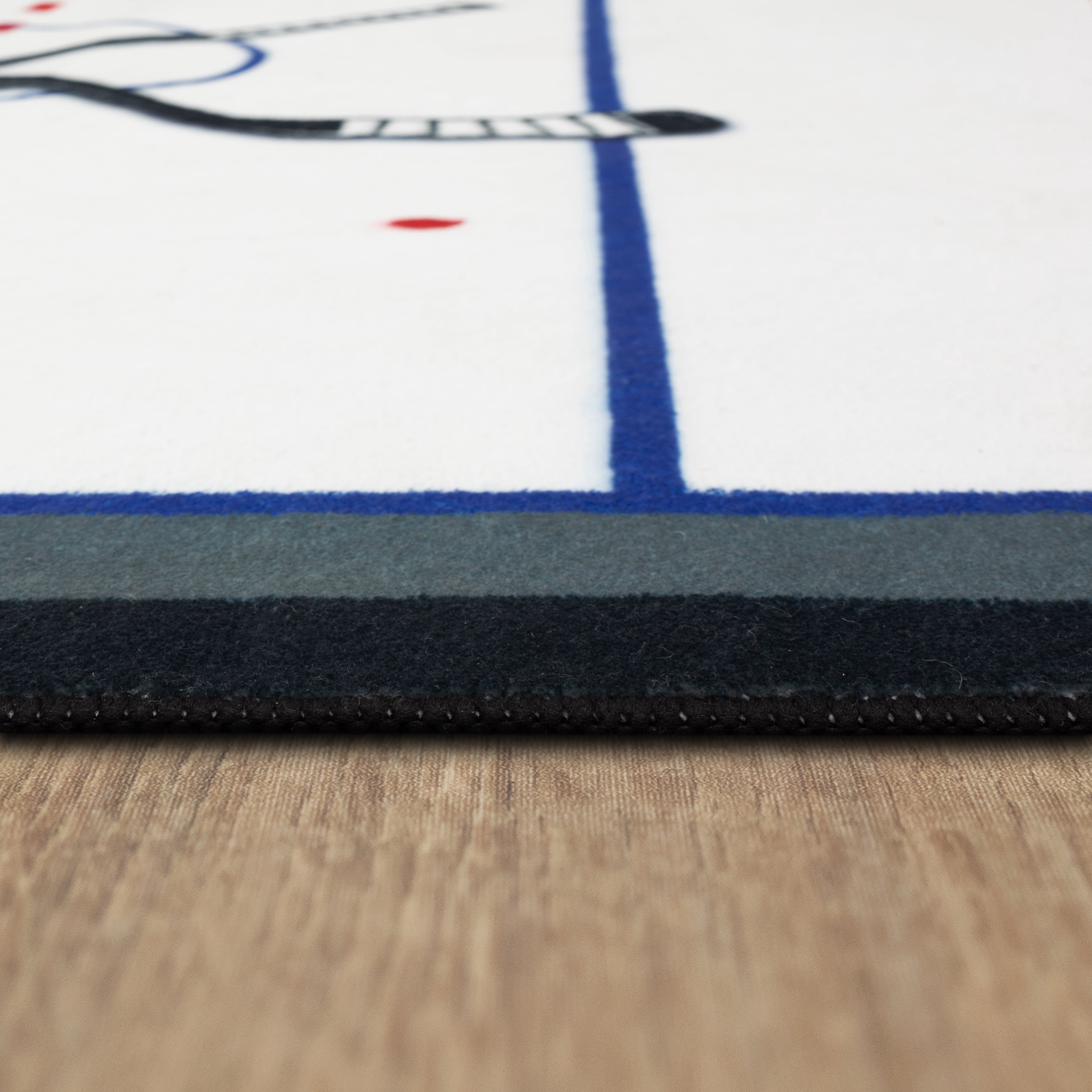 CENTER ICE Mainstays Kids Hockey Field Low Pile, Machine Washable Area Rug 36x46, Ideal for Bedroom and Play Area.