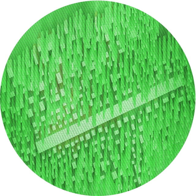 Ahgly Company Tapis d'Intérieur Lavable à la Machine, Carré, Transitionnel, Vert Lime, Tapis de Zone, 3 Pieds Carré