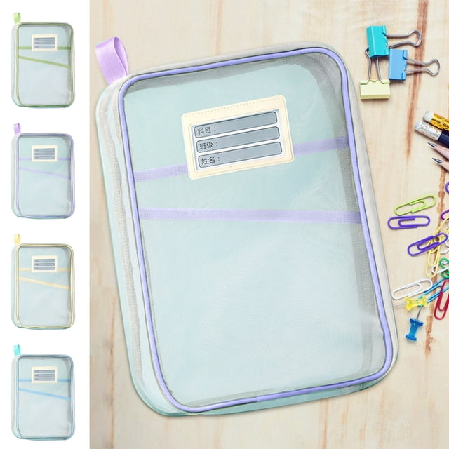 Vaidha Sac de Classification de Matières en L Sac de Dossiers en Maille Sac de Matières Épaissi Sac de Rangement pour Copies d'Examen et Livres
