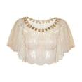 thumbnail image 1 of Châle pour Femmes, Robes Portefeuille, Châle Décontracté, Châle de Soirée à Paillettes à la Mode, Cape Beige Doré, 1 of 7