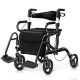 thumbnail image 1 of Costway Déambulateur à Roulettes avec Siège, Déambulateur Pliant avec Roues de 8 Pouces, Supporte jusqu'à 350 Lb, 1 of 10