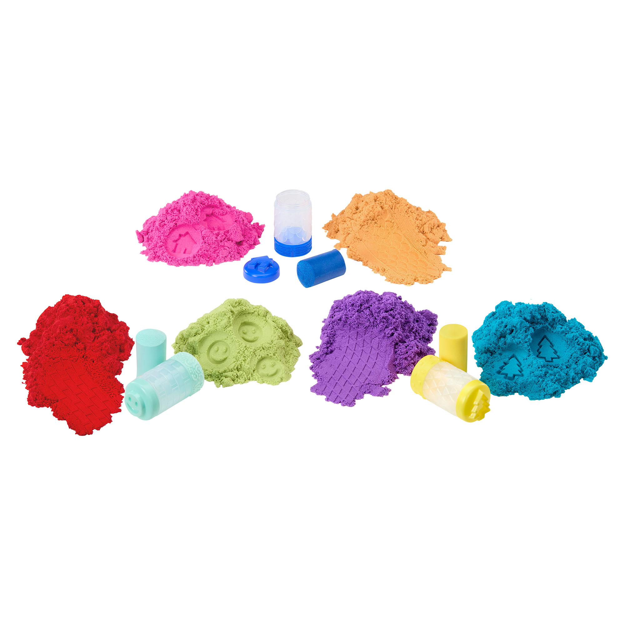 Wonder Factory Never Dry Sand Bag with Never Dry Dough- Red + Lime Green Sand with Light Blue Dough